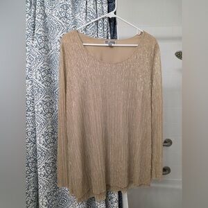 JM Collection Gold Long Sleeve Top